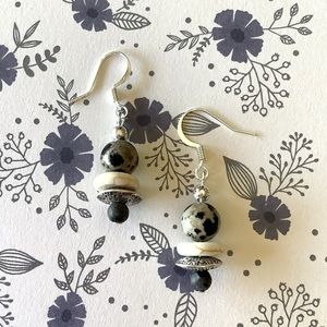 Dalmatian Jasper Earrings.